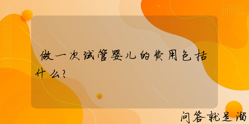 做一次试管婴儿的费用包括什么？