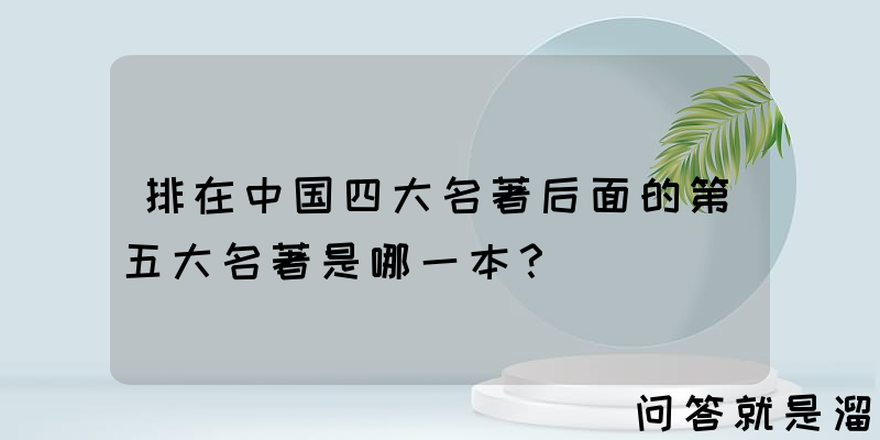 排在中国四大名著后面的第五大名著是哪一本？