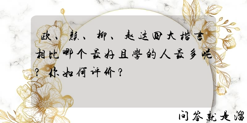 欧、颜、柳、赵这四大楷书相比哪个最好且学的人最多呢？你如何评价？