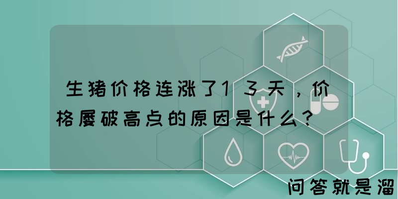 生猪价格连涨了13天，价格屡破高点的原因是什么？