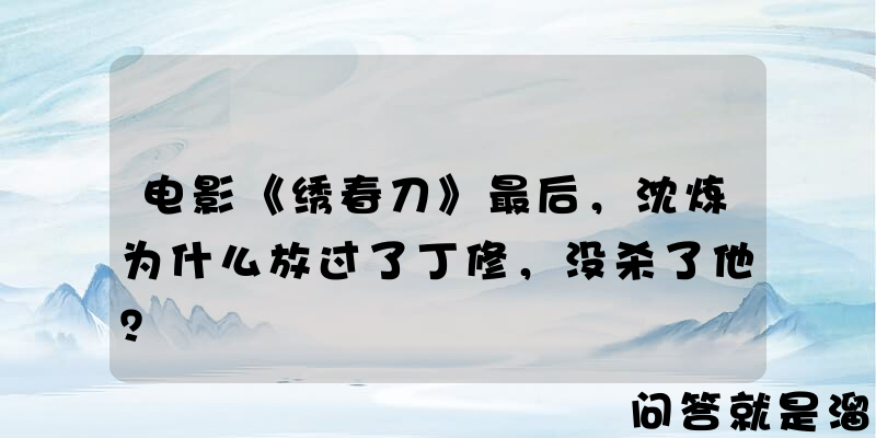 电影《绣春刀》最后，沈炼为什么放过了丁修，没杀了他？